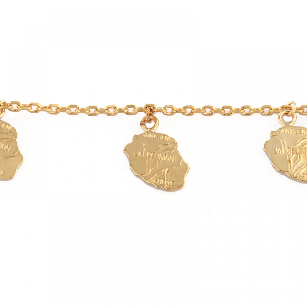 eurosilver - Bracelet Doré La Réunion 5 éléments