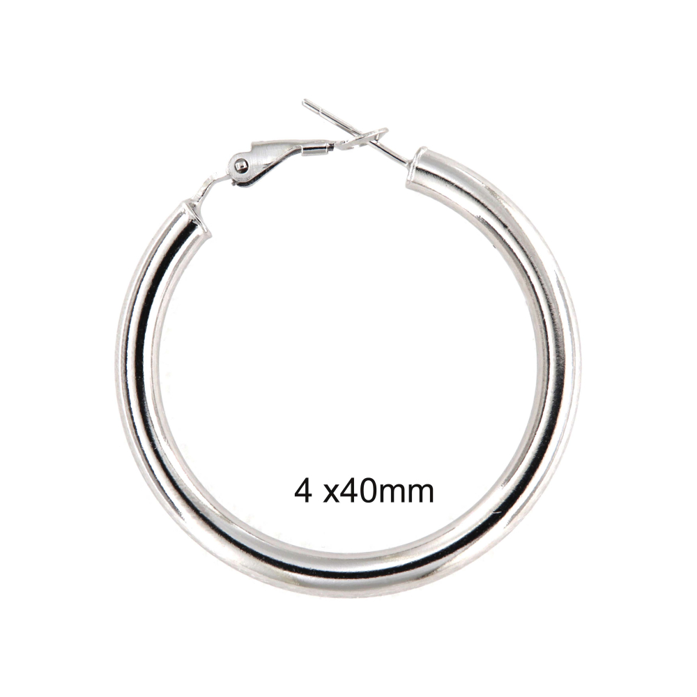 eurosilver - Créoles Argent Rhodié 4MM 137166