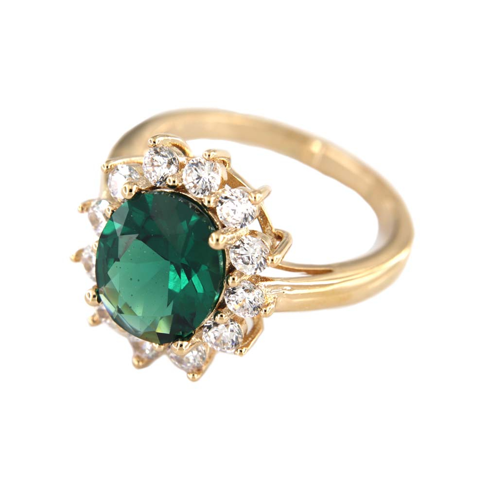 eurosilver - Bague Plaqué Or OZ VERT 9795143V