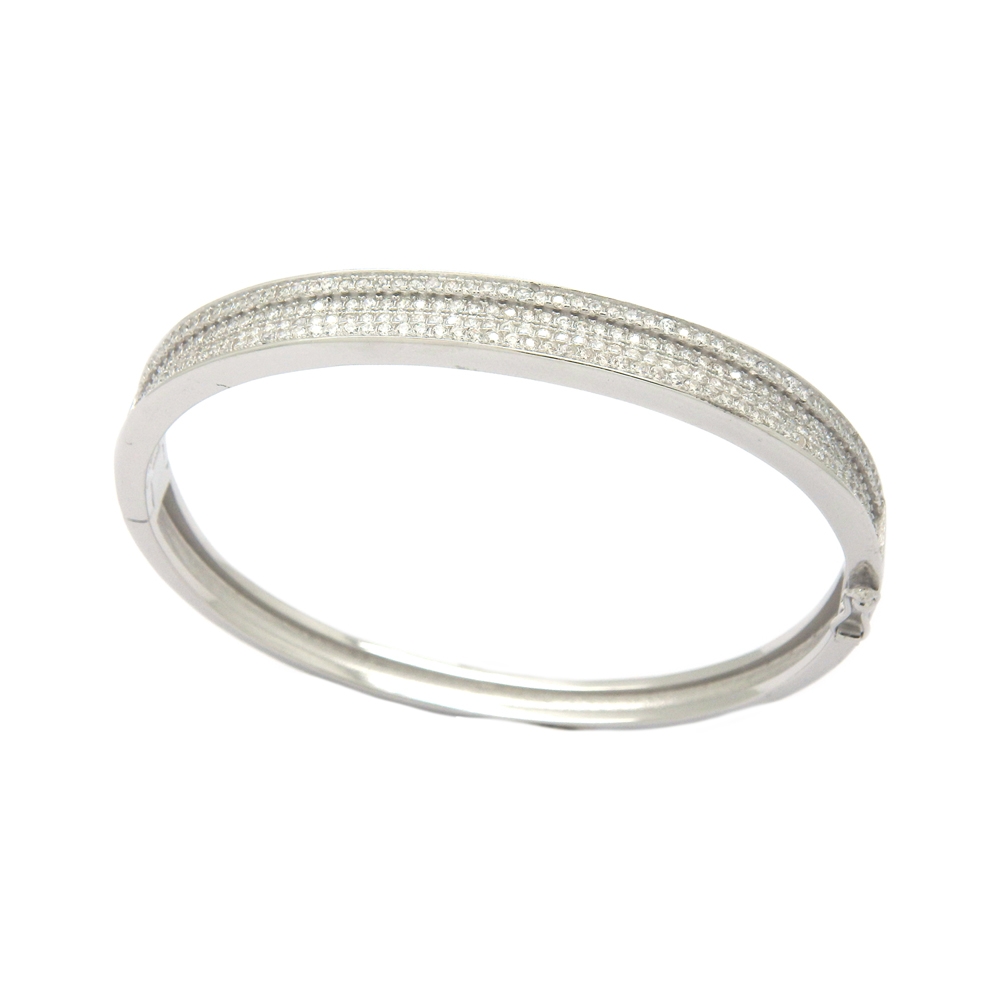 eurosilver - Bracelet Jonc OZ Argent Rhodié