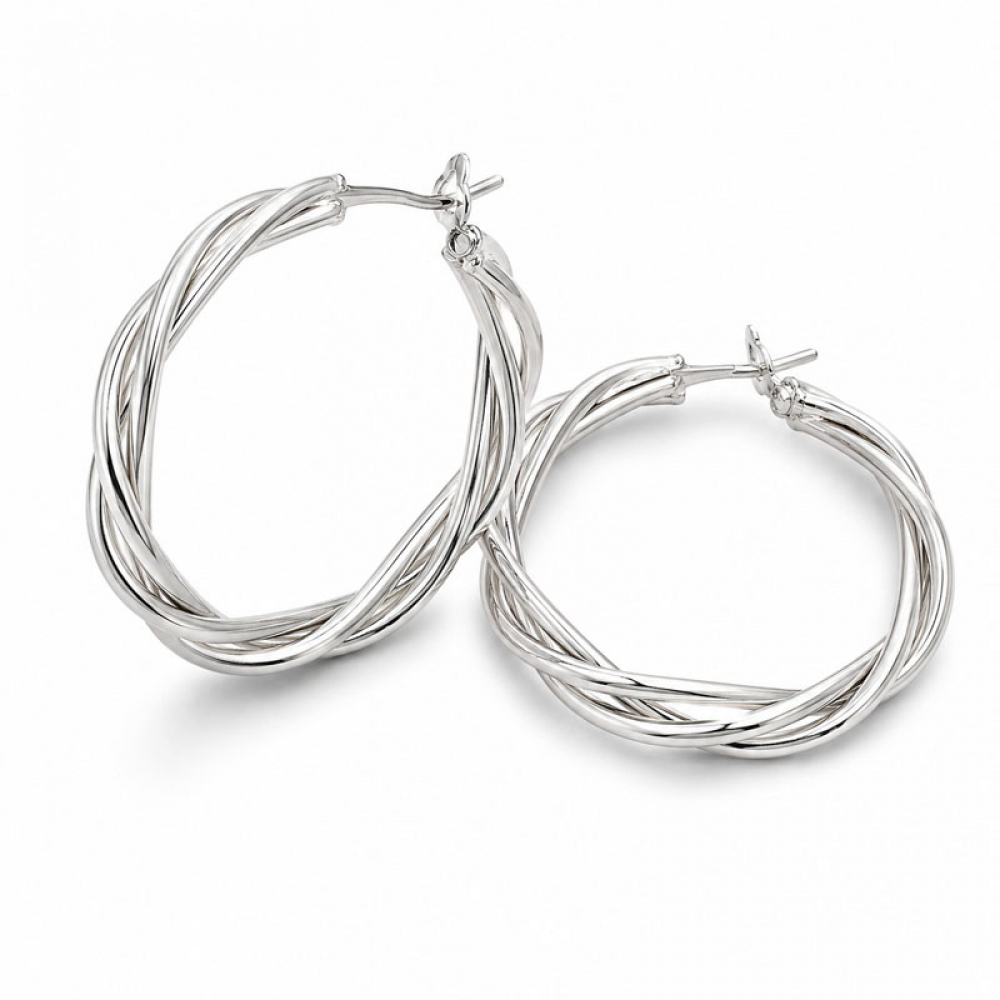 eurosilver - Créole Plaqué Argent Entrelacé 3189306