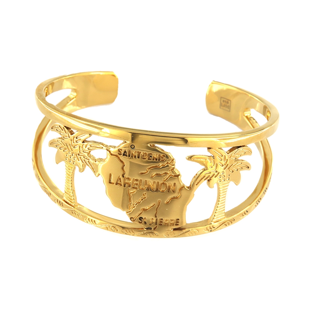 eurosilver - Bracelet La Réunion Jonc Doré 3119056