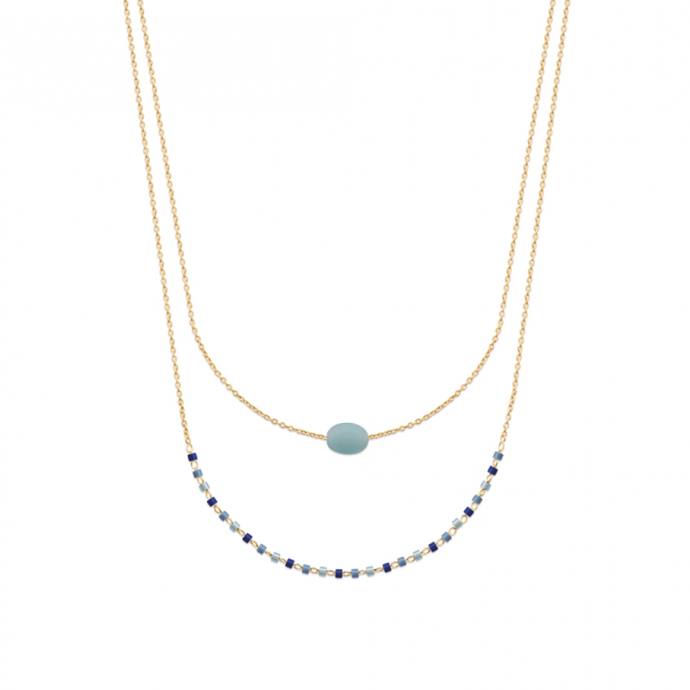 eurosilver - Collier Amazonite Plaqué or 7693241