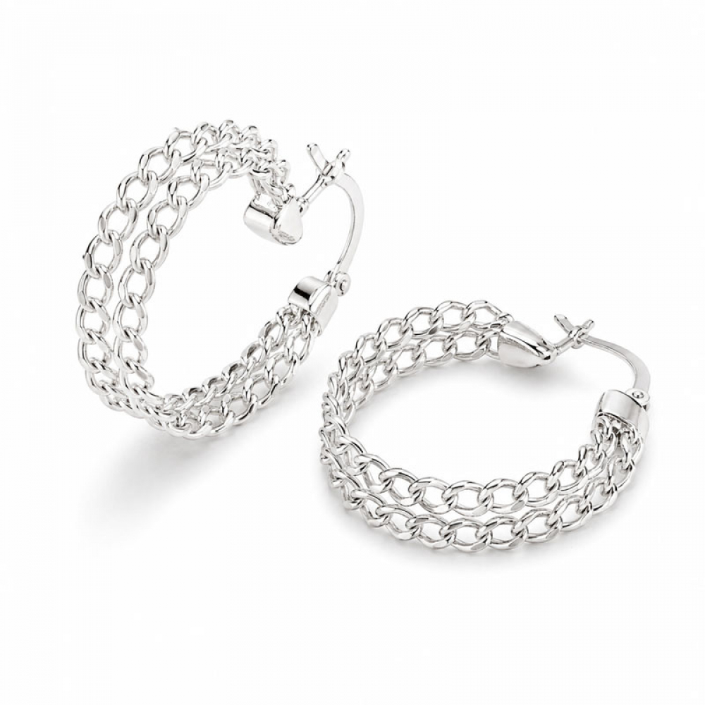 eurosilver - Créoles Maille Chaîne Plaqué Argent 31853926