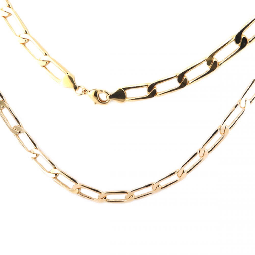 eurosilver - Collier Maille Cheval 8mm Plaqué Or