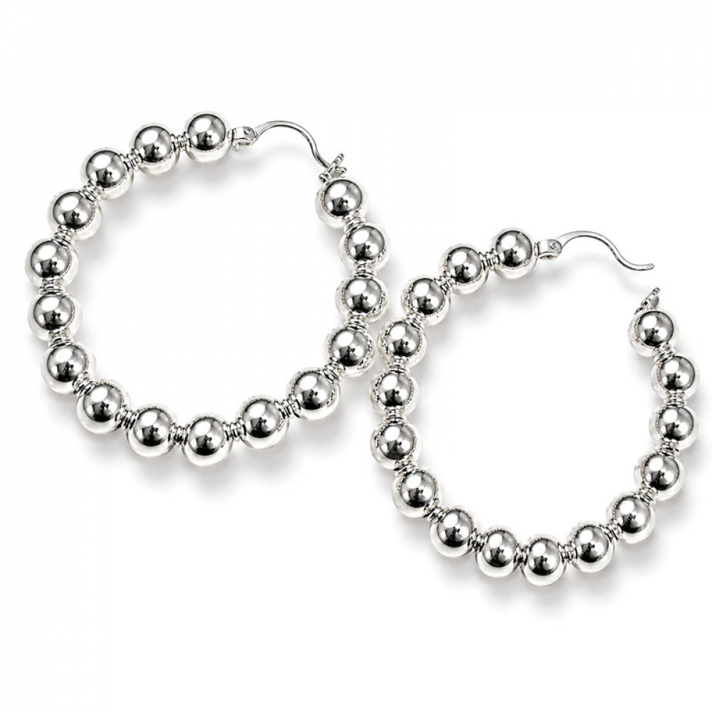 eurosilver - Créoles Perles Argentées 31853927