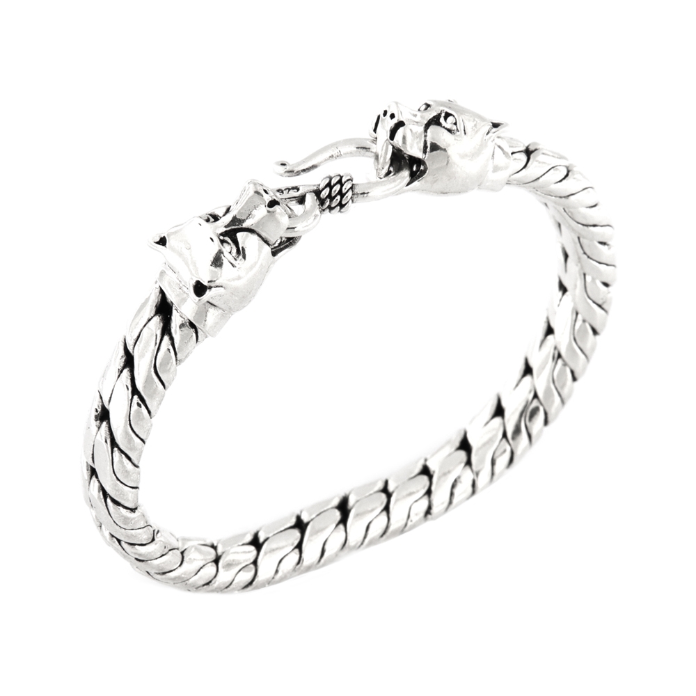 eurosilver - Bracelet Homme Léopard Argent