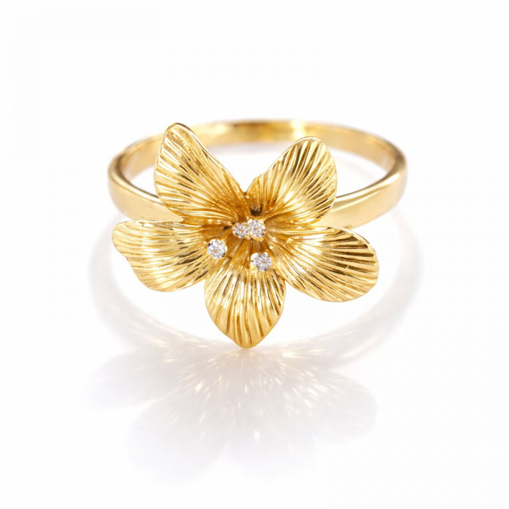 eurosilver - Bague Plaqué Or Fleur 97950260