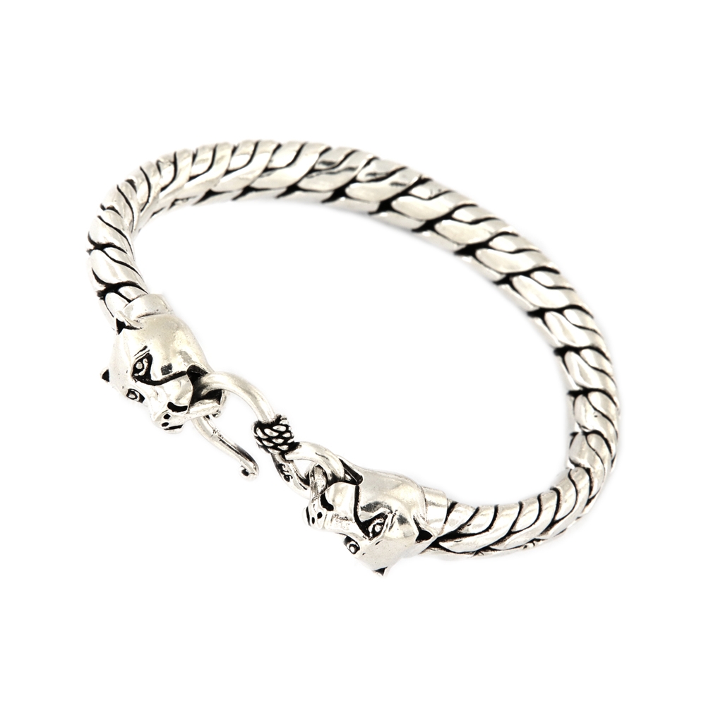 eurosilver - Bracelet Homme Léopard Argent