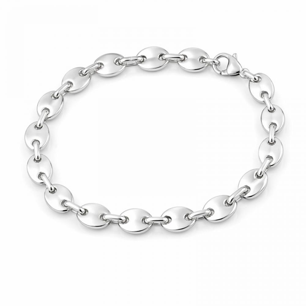 eurosilver - Bracelet Grains de Café Acier Argenté KB005 22cm