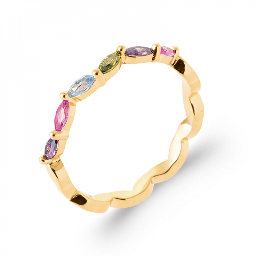 eurosilver - Bague Plaqué Or Multicolore 779508305