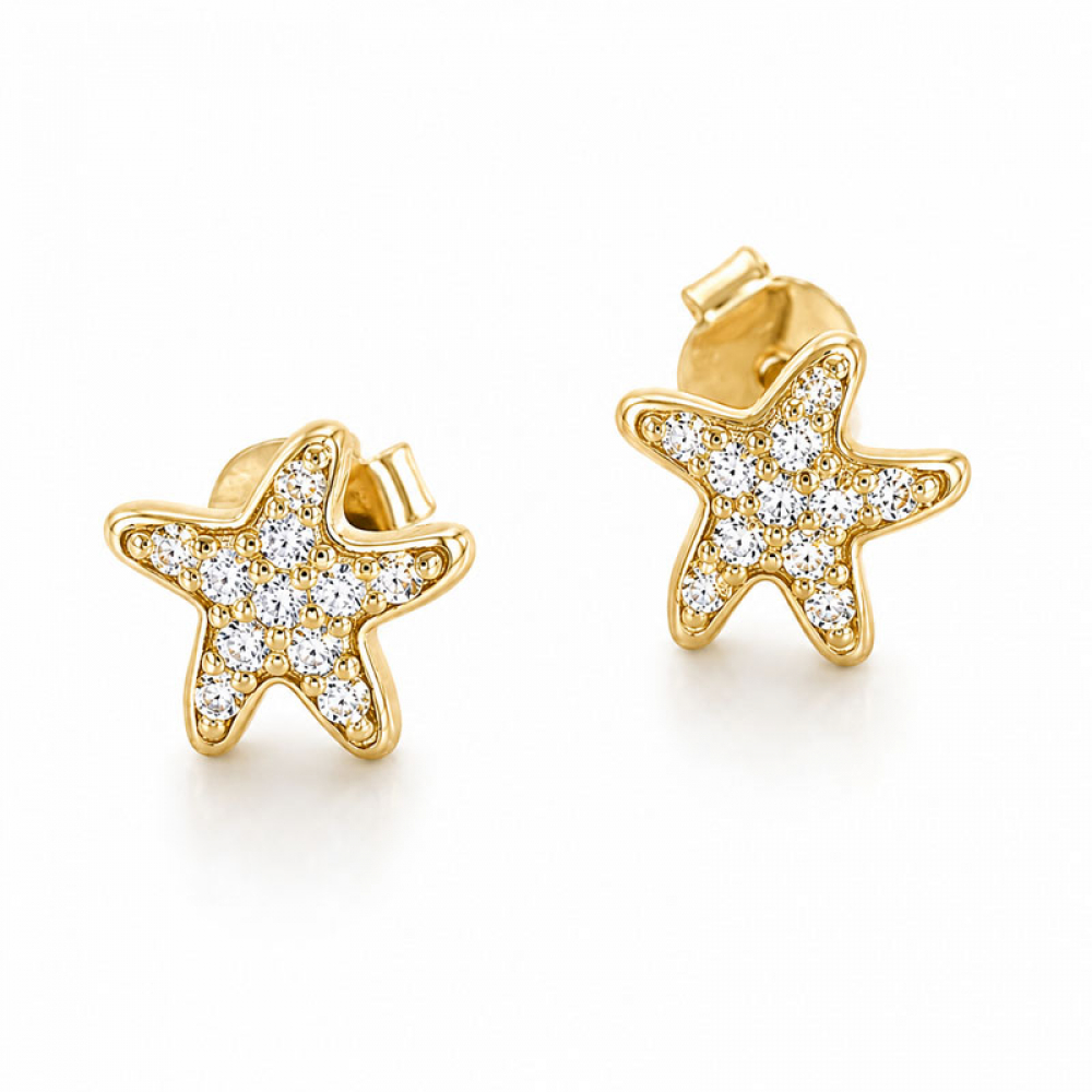 eurosilver - Boucles d'oreilles Plaqué Or Etoile de Mer OZ 3952327