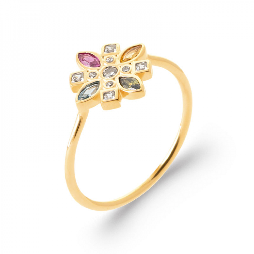 eurosilver - Bague Plaqué Or Multicolore 77959105