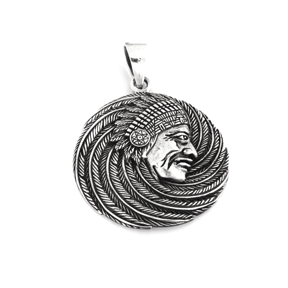 eurosilver - Tête Indienne Argent Pendentif 12970057