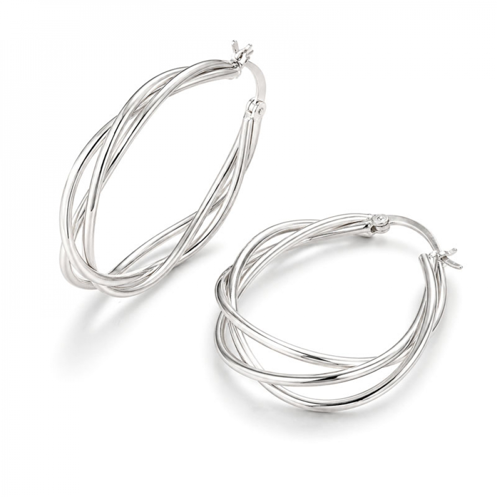 eurosilver - Créoles Entrelacées Plaqué Argent 31893905