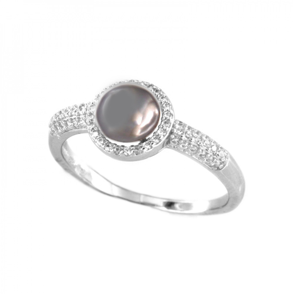 eurosilver - Bague Argent Perle grise OZ 977512801