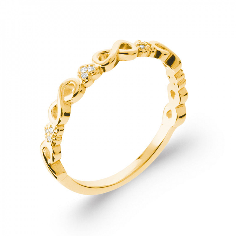 eurosilver - Bague Plaqué Or Coeur Infini 77950271