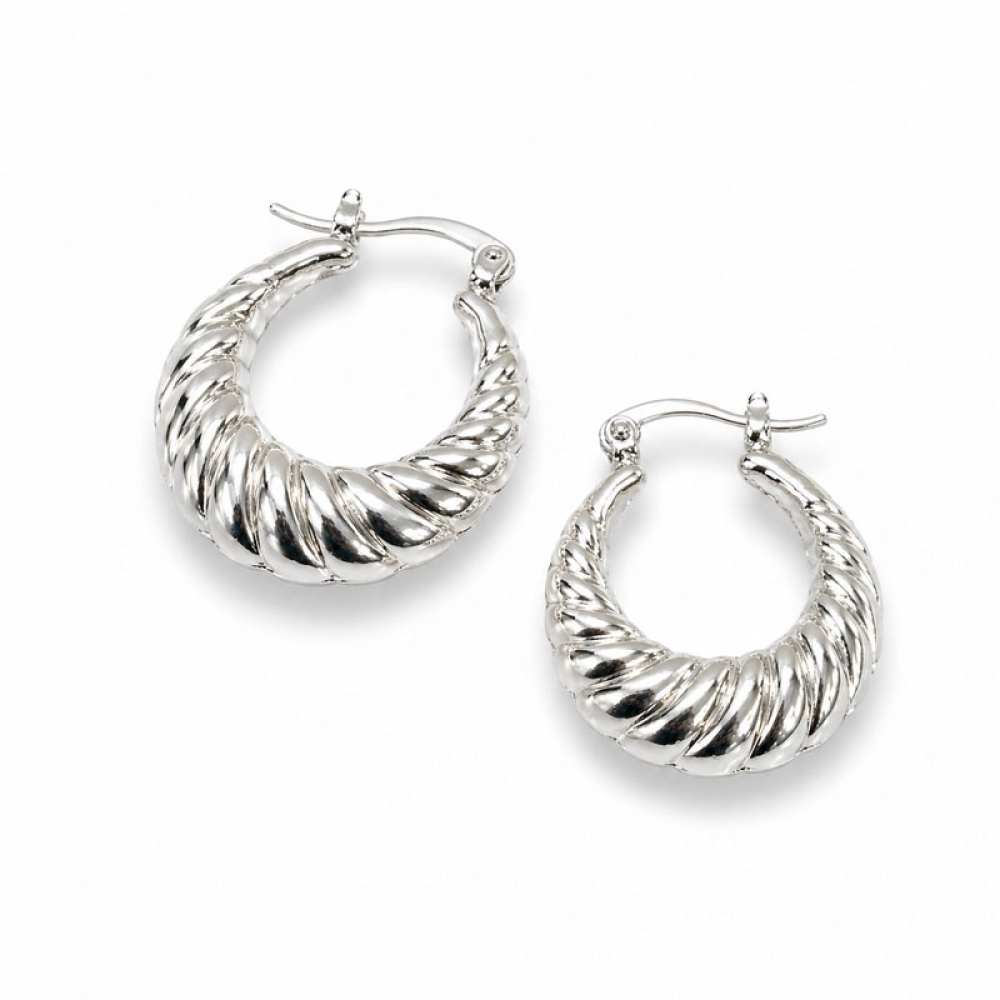 eurosilver - Créole Texturé Plaqué Argent 31853925