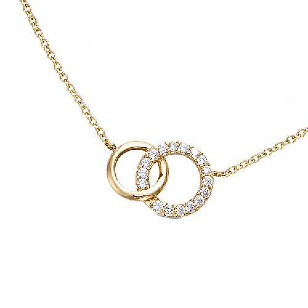 eurosilver - Collier Toi et Moi Plaqué Or OZ 96950055