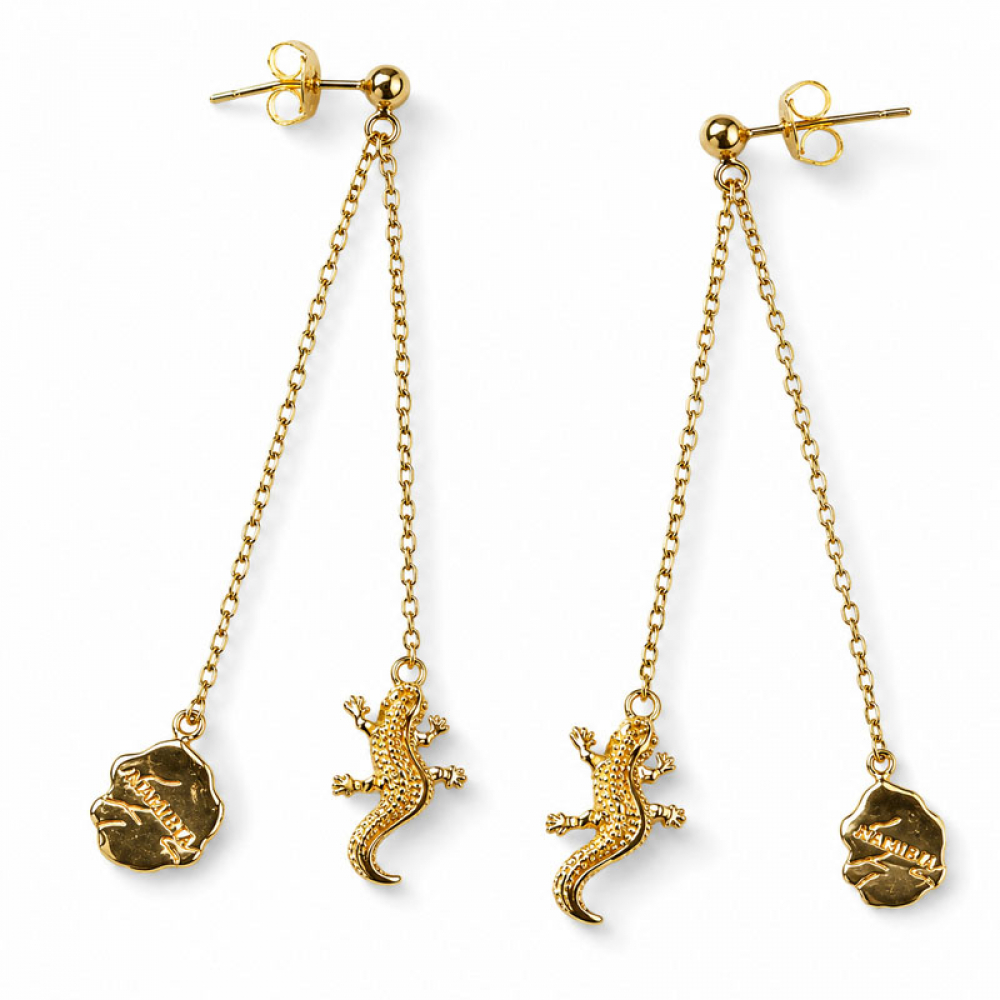 eurosilver - Boucles d'oreilles Plaqué Or Margouillat 1390079-5