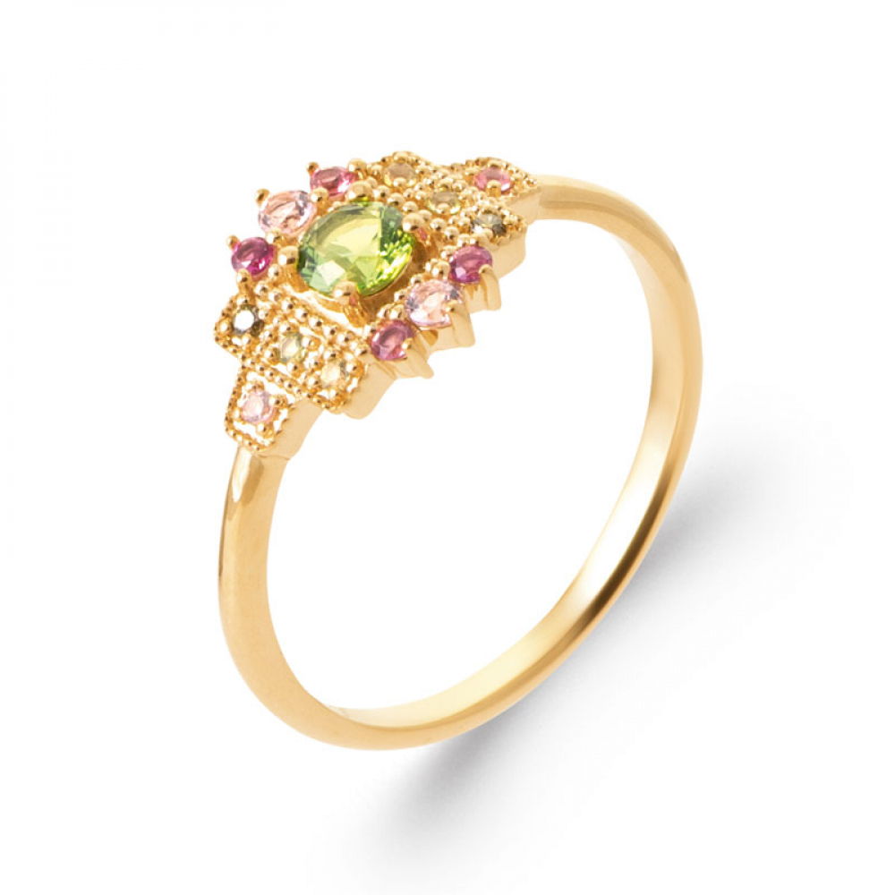 eurosilver - Bague Plaqué Or Multicolore 77958350